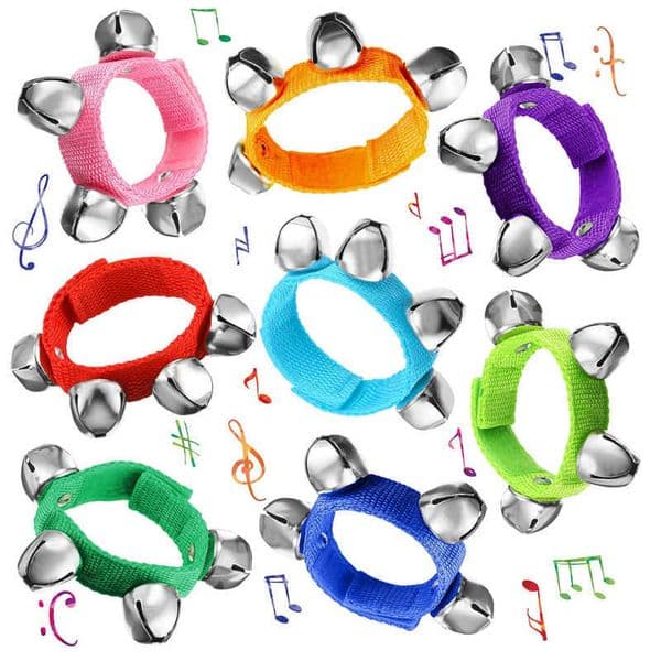 Wrist Shaking Jingle Bells Percussion Instruments Classroom Music School and Party Favors Kids Early Childhood Development Toys L260603
