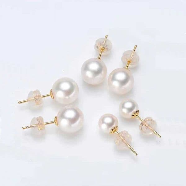 18K AU750 Women for MIQIAO Pure Earrings Real Natural Gold Freshwater Pearl Earrings Simple Fashionable Fine Jewelry Gift X260603