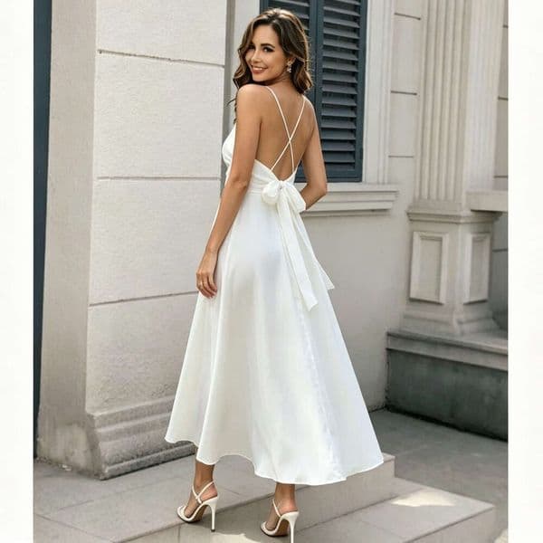 French Style Fairy Seaside Vacation Summer Beach Suspender Dress Long Elegant For Women MAKOUFEI