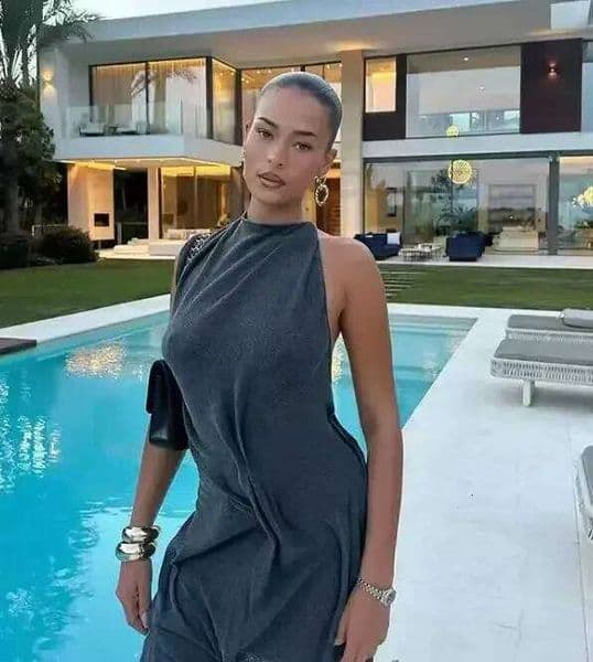 Sexy Solid Draped Slim Fit Long Dress Women Elegant Halter Neck Sleeveless Asymmetrical Hem Dresses Lady Summer Holiday Wear New