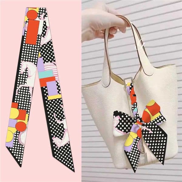 Horse Dot 590cm Polka French Plaid War Autumn Women New Twill Silk Streamer Wrapping Bag Ribbon Silk Scarf Small Scarf X260603