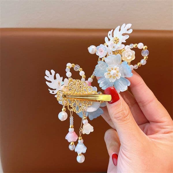 Flower Hair 2pcs Clips For Women Vintage Chinese Style Tassel Hairpin Elegant Exquisite Hanfu Jewelry Hair Accessories For Girls M260603