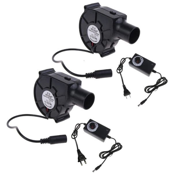 USEU Plug BBQ Fan Air Blower 12V Large 110V 220V Powered Variable Speed Controller Barbecue Tool 260601