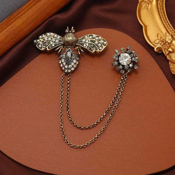 Accories Brooch High-end Suit Pin Luxury Bow Crystal Pearl Vintage Pin Corsage Unisex Banquet Jewelry X260603