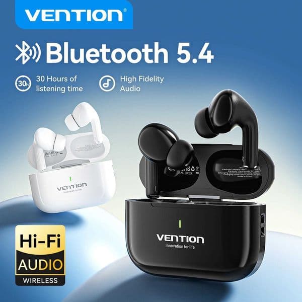 5.4 Vention Bluetooth Wireless Earphones Al-based ENC Water-Resistant IPX4 Hi-Fi Stereo TWS Earbuds With Mic For Student L260602