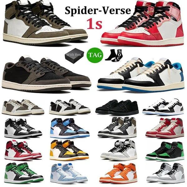 1s Basketball Shoes Men Women Spider-Verse 1 Low Olive Reverse Mocha Lost Found Chicago Bred Patent Luck Green Mens Trainer Sports Sneakers