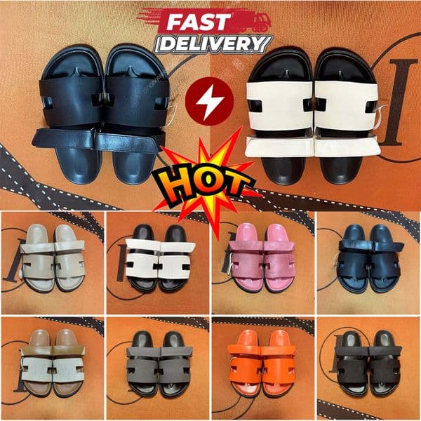 Designer sandals Chypre Slides Sandals Women Shoes H Cut-Out Velcro Strap Flat Retro Classic Fashion Daily Street Summer Hot Trending New 36-45