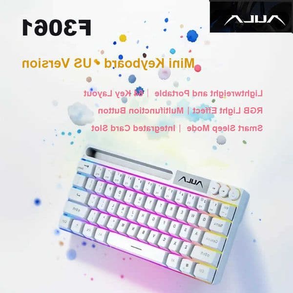 AULA F3061 Mechanical Touch Feel Keyboard 61 Keys Wired Mini Keyboard RGB Backlight Keyboard Desktop Laptop Game Keyboard L260603