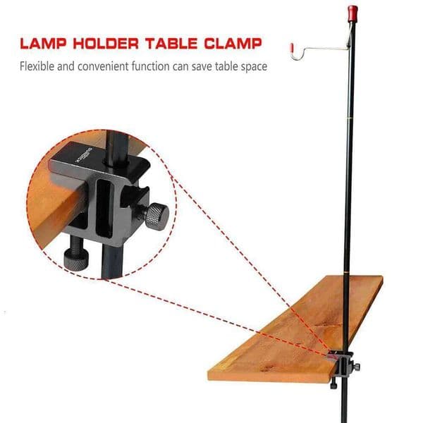 2PCS Folding Table Bracket Clamp Stand Clip for Light Pole Outdoor Camping Lantern
