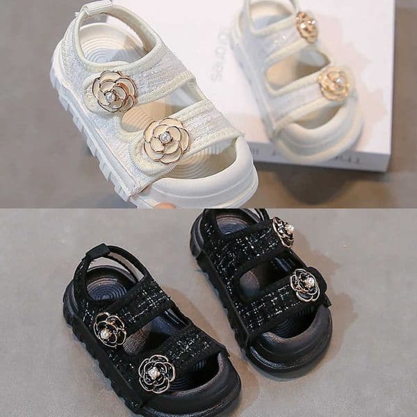 New 2025 Summer Children Sandals Girls Elegant Princess Style Sandals Baby Anti-kick Foot Protection Sandals L260603