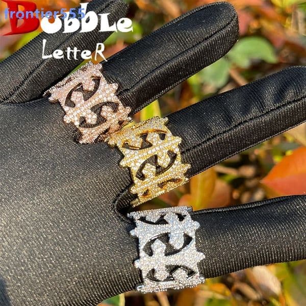 Hip-Hop Style Full Circle Cross Ring Real Gold Plated Fashion Trendy Ring
