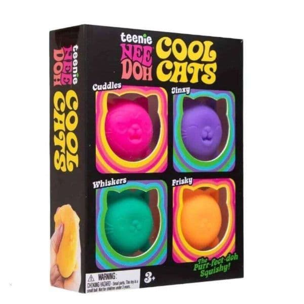 New Needoh Teenie Cool Cats 3 Pack Adorable Mini Cat Soft Squishy Sensory Squeeze Stress Relief Anti Anxiety Fidget Toys For Kid 26L0603