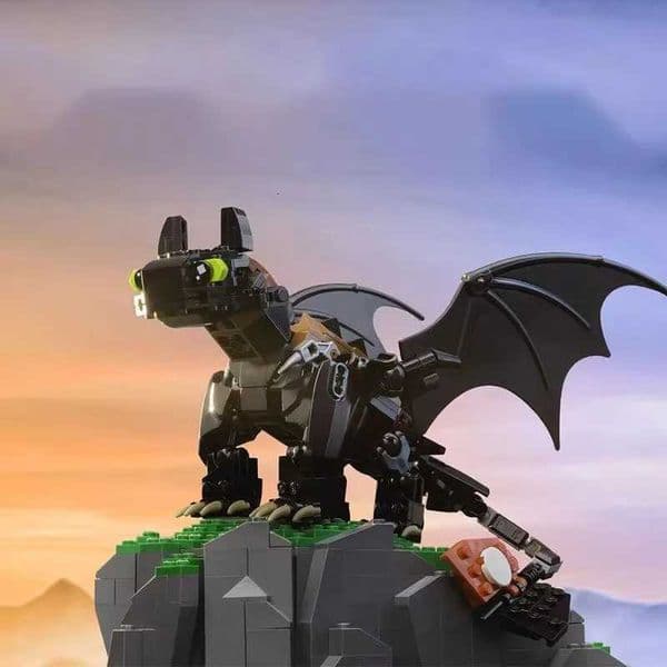 MOC-23064 Black Toothless Night Rage Dragon Mecha Assembled Educational Set Toy Children's Birthday Gift J260603