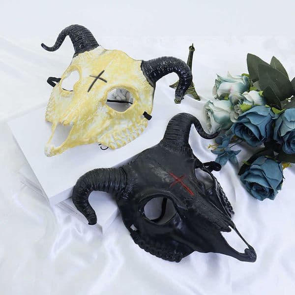 Horror Halloween Mask Full Face Mask Drama Party Cosplay Props Plastic Goat Animal Mask Demon Mask Disguise Horror Goat He L260603VOAJ
