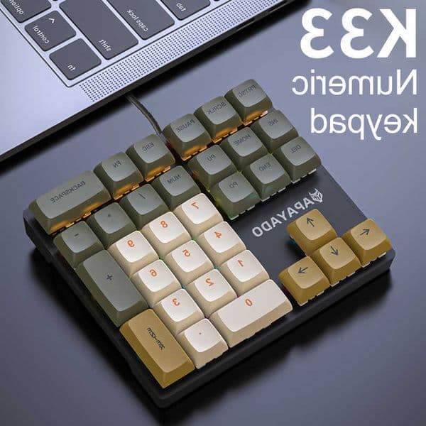 APAYADO K33 Mini Numeric Keyboard 33KeysBlue Mechanical ShaftRGBPBT Keyca for Treasury / Accounting / Finance L260603