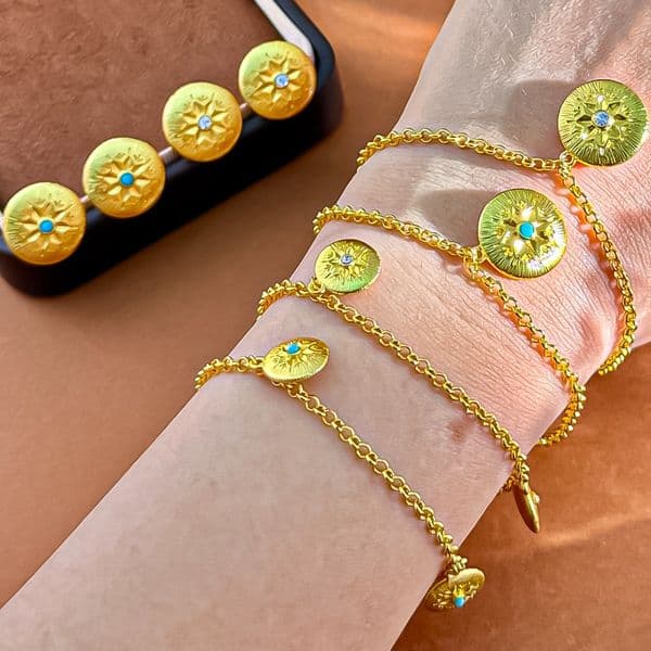 Designer Turquoise Bangle Bracelet Gold Tone Crystal Accent Woven Texture Engraved Statement Jewelry Fashion Accessory Gift Women Gift Buyers Collectors Today