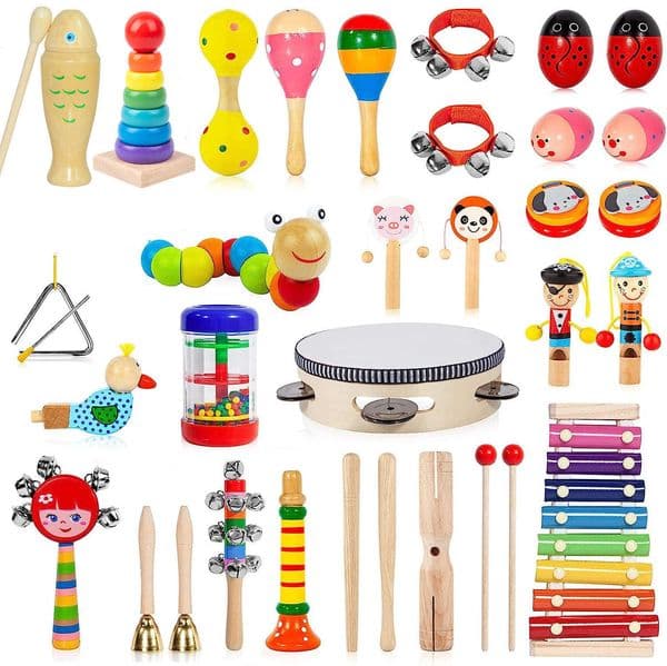 Musical Instruments Toys for Toddler Montessori Baby Wooden Percussion Instruments Xylophone Toy Preschool Educational Music Toy L260603