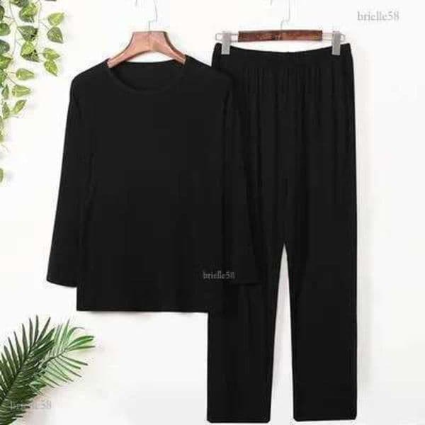 Fall Clothes 95Modal Cotton Mens 2020 Pajamas Set Long Sleeve Plus Size Pajama Pants Male Casual O-neck Loose Pyjama For Man Y260603