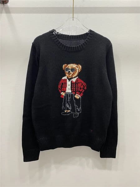 bear wweaters Women's Sweaters Designer High-Quality Knit Sweater Crew Neck Cartoon Pattern Casual Loose Fit Age-Reducing Style Top 524