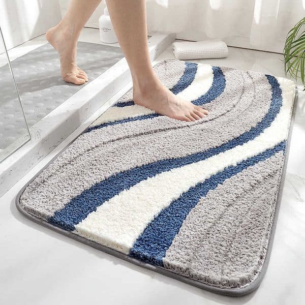 And VIKAMA's Fresh Clean Bathroom Floor Rug Imitation Cashmere Dirt-Resistant Bathroom Water-Absorbing Floor Mat For Home Decor L260603