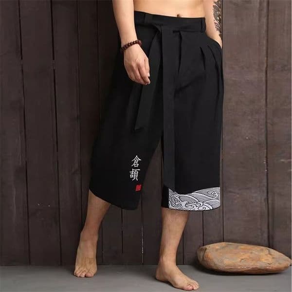 Japanese Kimono Traditional Pants Men Asian Clothing Bath Pant Casual Loose Male Japan Style Yukata Trousers Linen Cropped Pants 260507ww