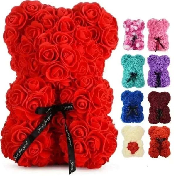 Luxury Designer Decor Valentine's Day Artificial Flower Eternal Rose Teddy Bear Birthday Anniversary Gifts gift set & Decor Miniatures A For My Girlfriend Decor 8