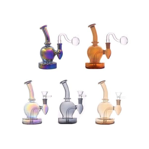 Wholesale Rainbow Glass oil burner Bong Thick Heady Water Bubbler Bongs Pipes Hookahs With 14mm smoking banger Tobacco bowl