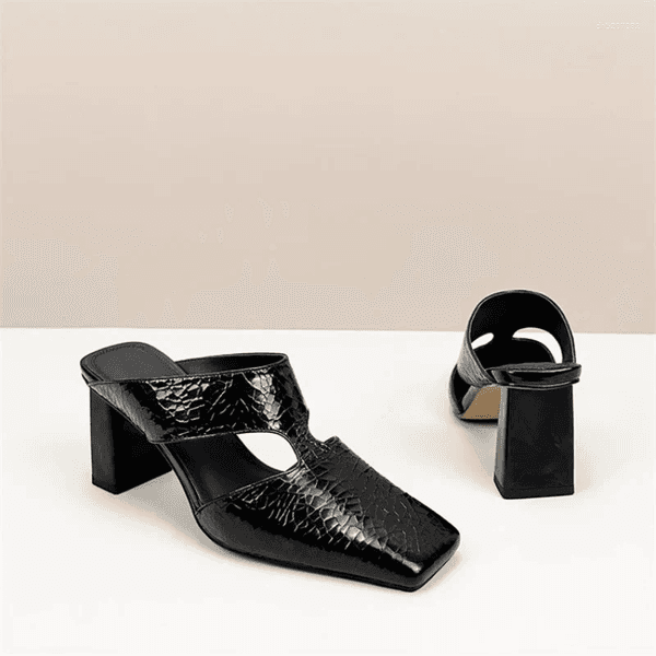 Sandals Casual Women Fashion Pointed Toe Shallow High Heel Ladies Mules Shoes Large Size Summer Stiletto Party Dress Sandalias