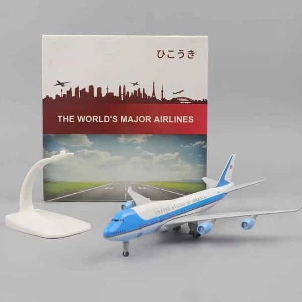 20cm B747 Air Force One Airline Model Plane 747 Die-casting Replica Alloy Metal Airplane Toys Landing Gear Hobby Series L260603ZJZQ