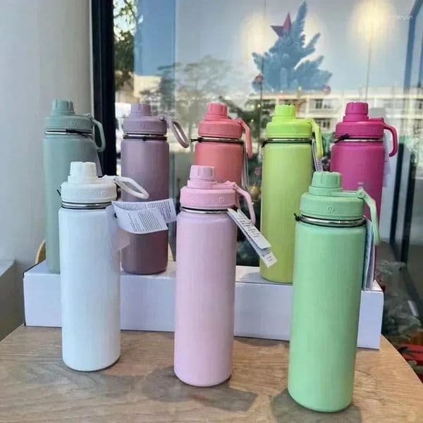 Luxury Designer Water Bottles Llu Insulated Cup Portable Leakproof Outdoor Cups Sport Gym Vacuum china Stainless Steel dinnerware Pure Titanium Free Ship 11