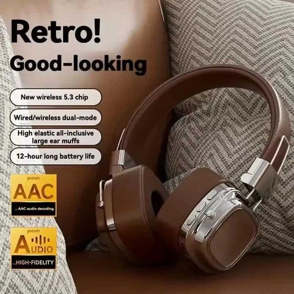 5.3 2026 New Foldable Wireless Bluetooth Headsets Headset Gamer Choice Retro Over Headphones DJ Stereo Sounds Bluetooth L260602