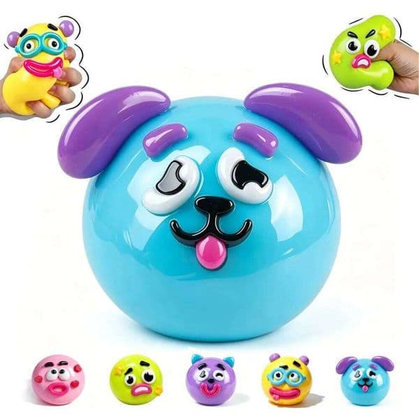 NEW Smushers Squishy, Curiosities Dog Face Swap Squishy Soft Moldable Cute Slow Rise Squeeze Toy, Relaxing Sensory 26L0604