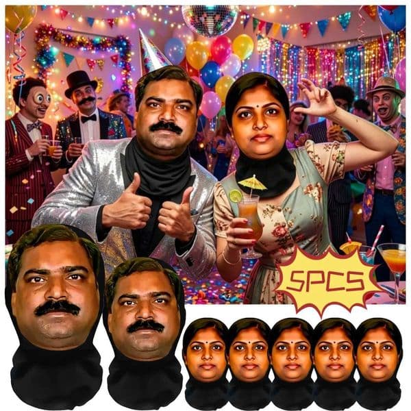 1/2/5PCS Indian-style 3D Party Realistic Mask Headgear Abstract and Funny Cosplay Mask Essential Equipment for Going Out MASKS C260604