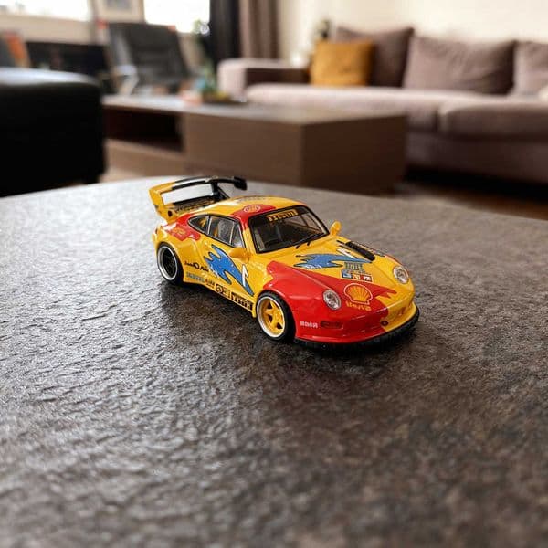 Model 164 Car Diecast Sports RWB 993 Limited Edition High-Detail White Mini Vehicle Collectible Display Gift Toy M260605