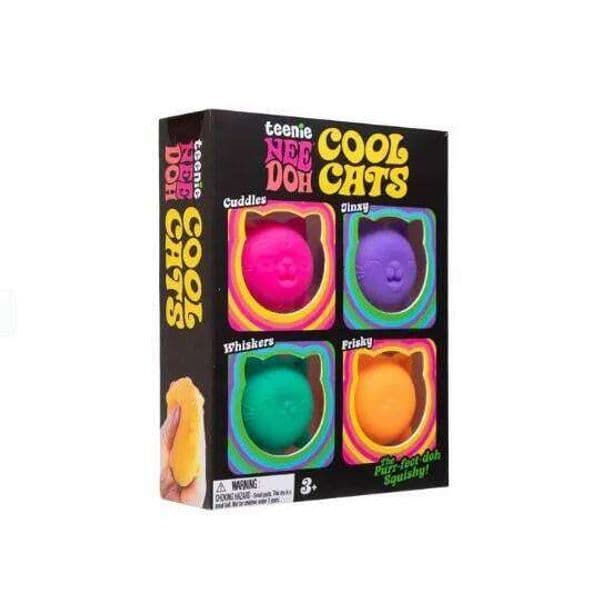 New NeeDoh Teenie Cool Cats 3 Pack Adorable Mini Cat Fidget Soft Squishy Stress Relief Sensory Squeeze Toys For fans Adults 26L0604 26L0604