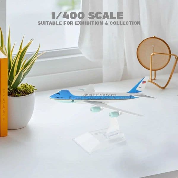 16cm Air Force one 1400 Die-cast Metal Airplane Model with Stand for Aviation Enthusiasts Gift or Display Decorations C260604 thumbnail 2