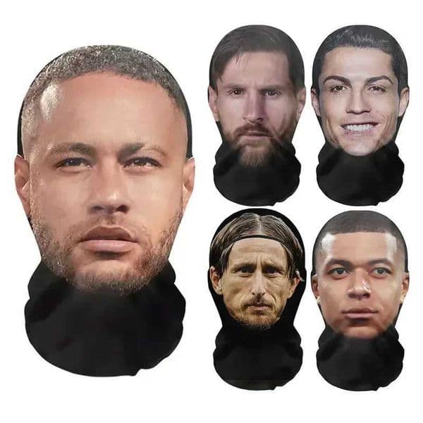 3D Funny Pattern Mesh Face Mask Head Cover Party Cosplay Props UV Protection Shield Neymar Pattern Headwear Novelty Supplies C260604