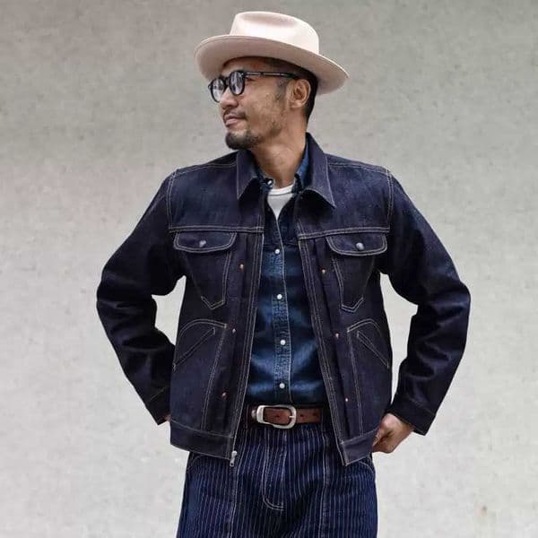 Jacket 539XX Mens Sauce Zhan Vintage Rainbow Sanforized Selvedge Denim Jacket 24MJZ Classic Design 145 Oz Regular Fit L260604