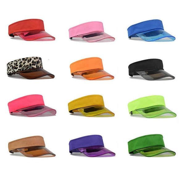Sun Mens Womens Visor Summer Hats Empty Top Sun Protection UV Transparent Visors High Quality M260604