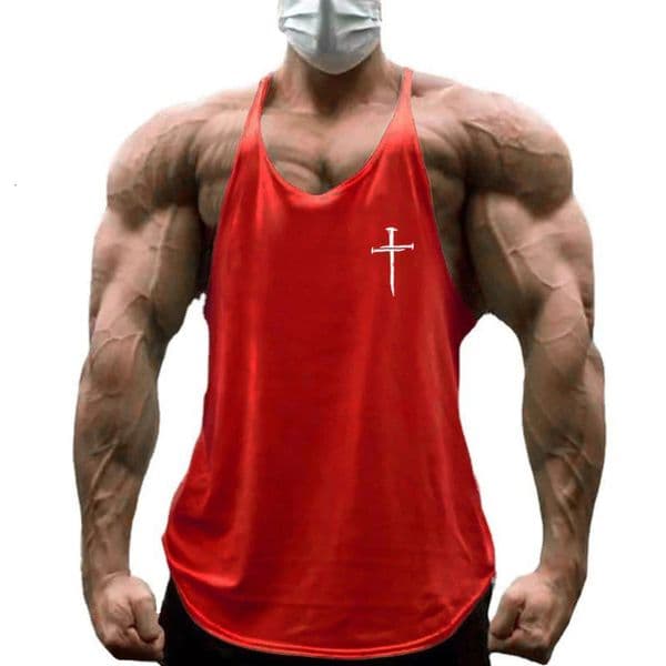 Personalized Cross Print Gym Bodybuilding Sport Vests Mens Running Fitness Sleeveless Shirt Cotton Breathable Y-back Tank Tops260601