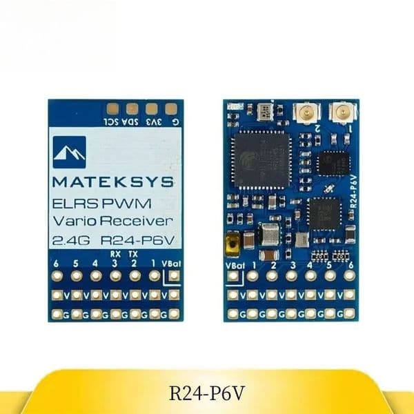 R24-P6V ExpressLRS 2.4GHz PWM VARIO Receiver 22.5dbm 180mW Stable Signal Receiver Module for DIY RC FPV Racing Drone Installation Replacement
