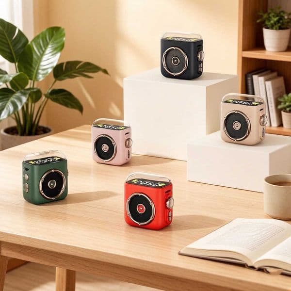 Wireless New P6 Bluetooth Mini Speaker with Magnetic Back Clip Clock Display Gift Speaker Customizable Speaker L260604