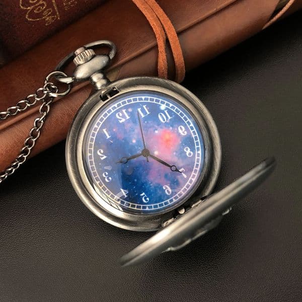 Charm Luxury New Arrival Famous Story Vintage Hollow Color Dial Quartz Pocket Watch Necklace Pendant Gifts For Women Or Man With keychain purse Fob Chain Blue K