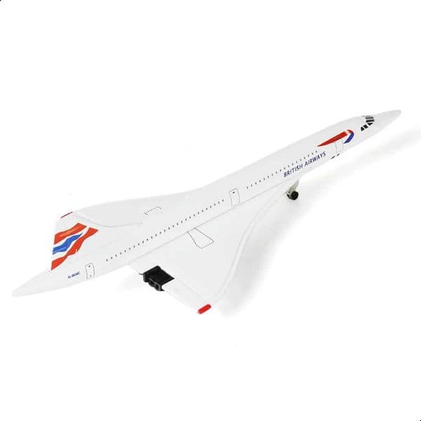 1/300 Concorde for British Airways Diecast Metal Airplane Model Toy Kit with Wheels Display Stand for Collections and Displays C260604
