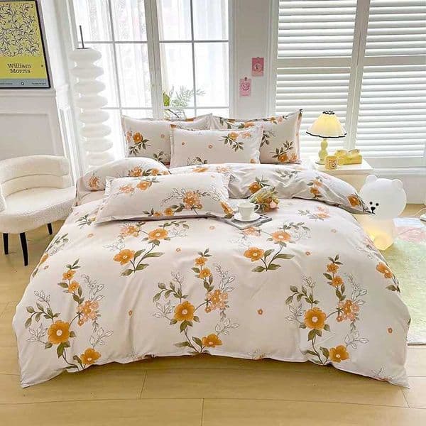 Solstice Cotton Pastoral Flower Cartoon Style Fashion Bedding Bed Cover Bed Sheet Duvet Cover Pillowcase 4pcs Bedding Sets/QueenT260604