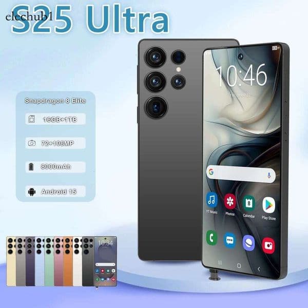 2025 Hot-Selling Phone S25 Ultra 7.3 Large Screen 13.0million Pixels 16GB+1TB comes with headphones + phone case thumbnail 2