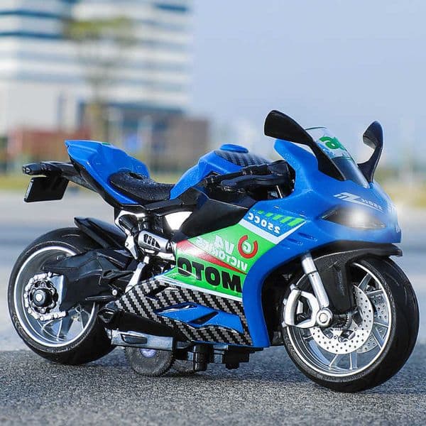 AlloyPlastic 112 Sound Light Motorcycle Moto Car Model Diecast Play Vehicles Decoration Collection Boy Toys For Children Gift M260605