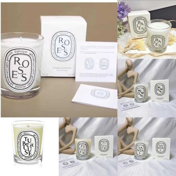 Roses Scented Candle Perfumed Candles 190 Baies Santal Miomsa Fiuier TUBEREUSE Frarance Paris Bouie Parfum Wax Lon Lastin Smell Incense Fast Y260604