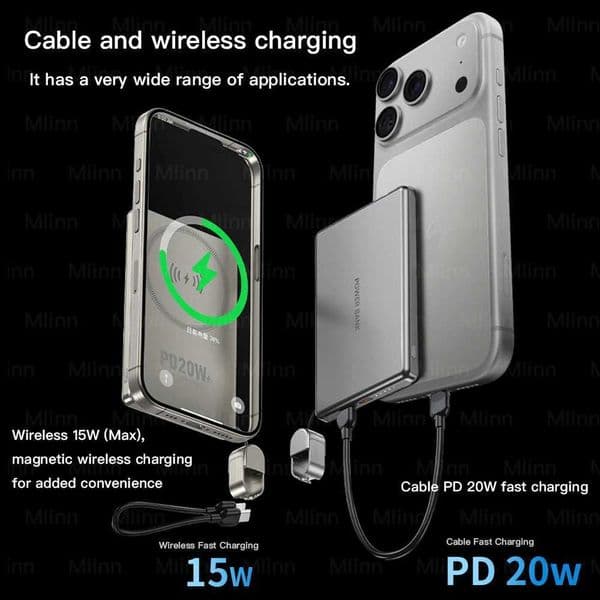 Ultra Slim 10000mAh Power Bank for Magnetic Wireless Powerbank Fast Charger Thin Portable Battery For iPhone 17 16 15 12 L260604WVFC
