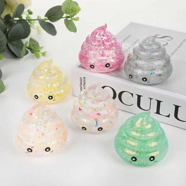 Novelty Squishy Maltose Poop Stress Squishies Toys Glitter Funny Stretch Squeeze Fidget Toys for Adults Fools Day Prank Gift T260602